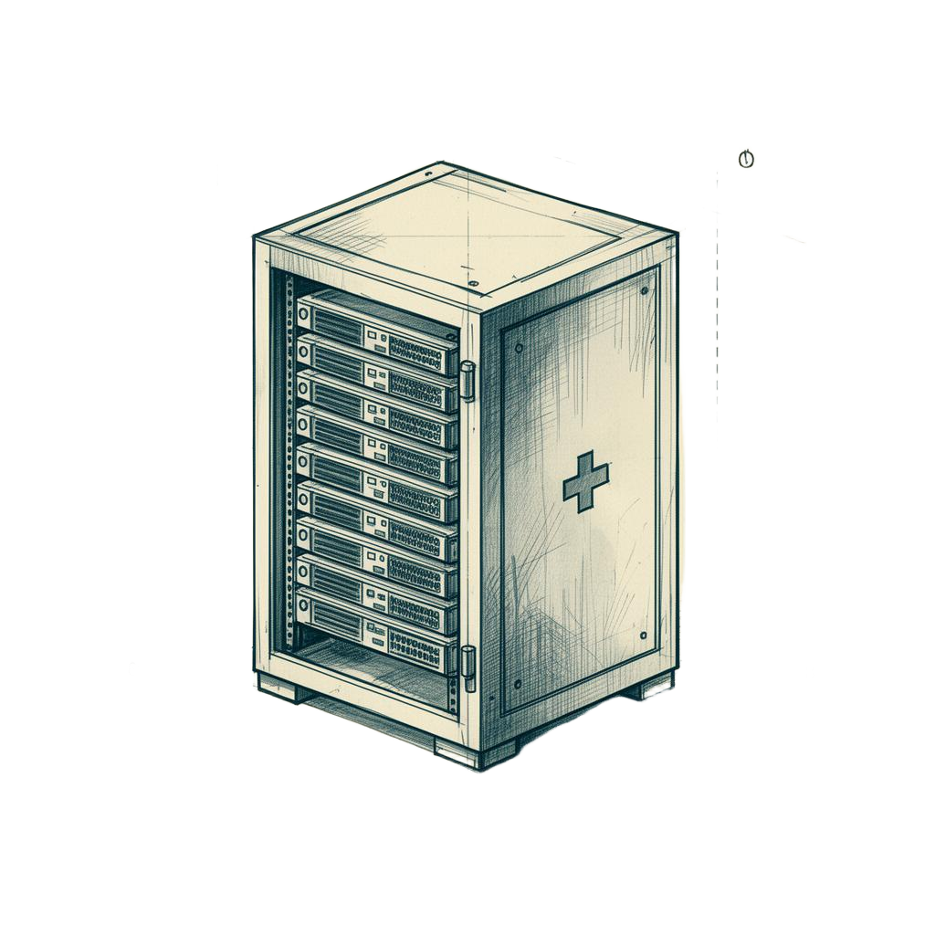 On-premise server vault illustration
